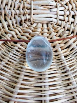 Bergkristall Edelstein-Eier,  GEBOHRT, ca. 3 cm, Made in Germany